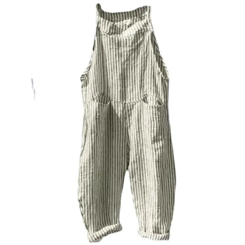 Literary casual women's cotton suspenders casual pants