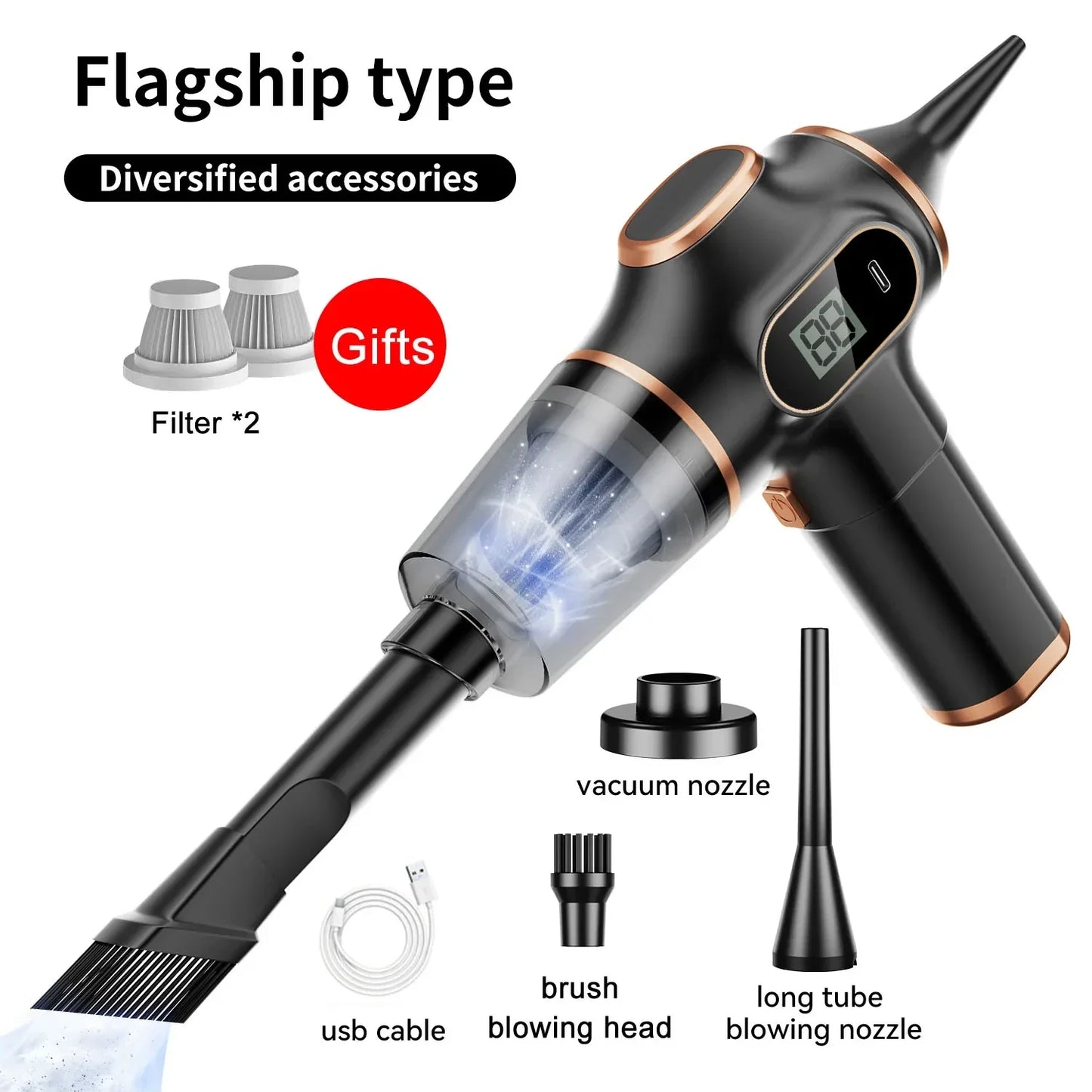 Wireless desktop vehicle-mounted vacuum cleaner