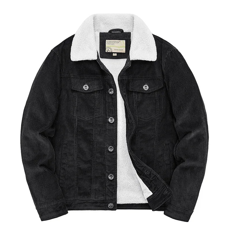 4  Winter cotton jacket with corduroy lapel
