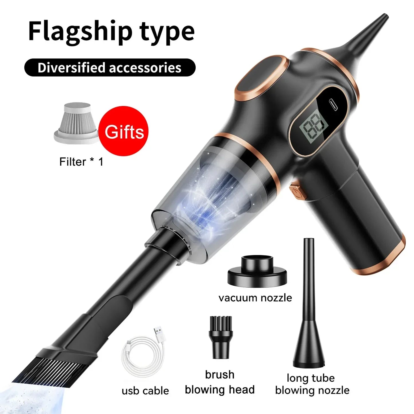 Wireless desktop vehicle-mounted vacuum cleaner