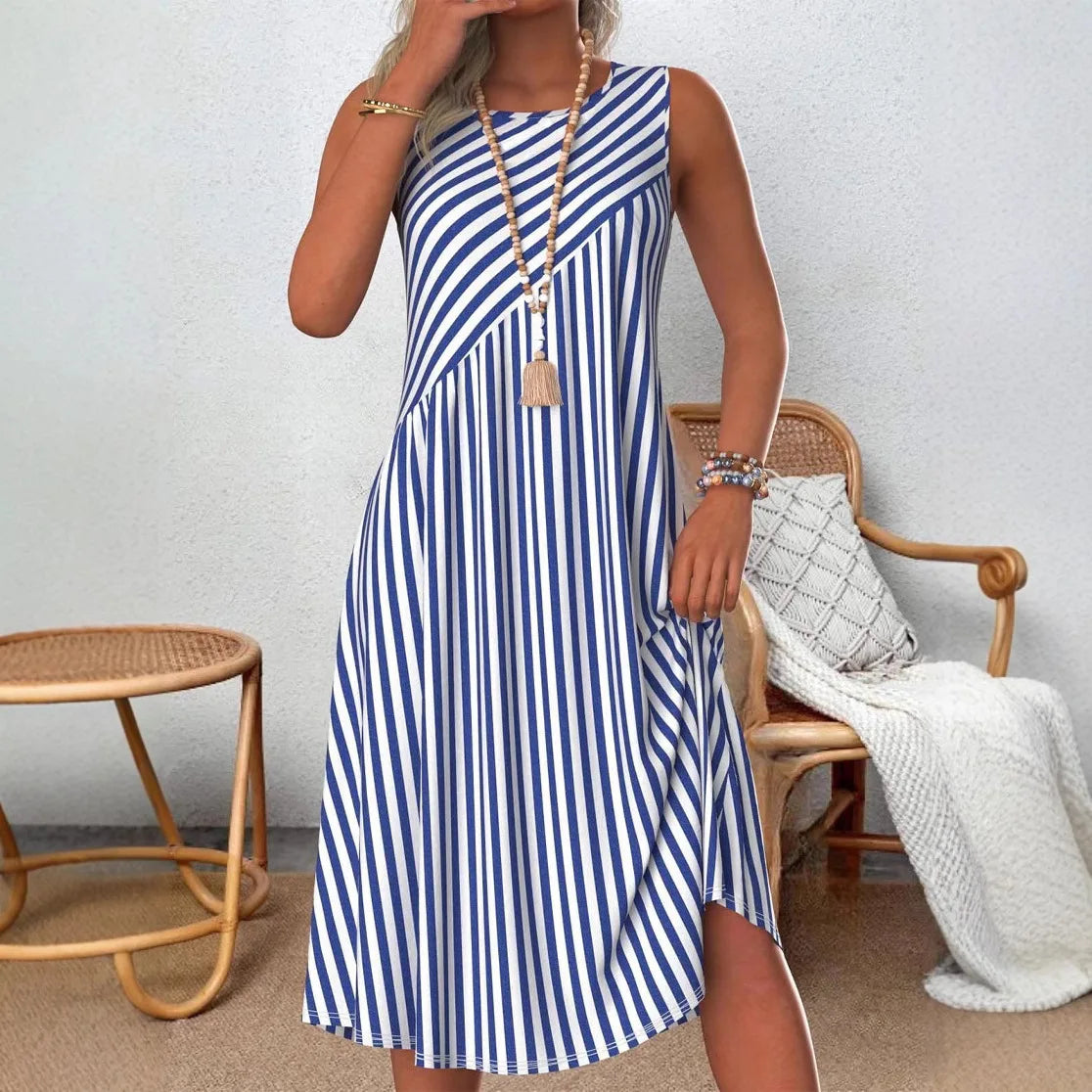 New Striped Casual Loose Dress