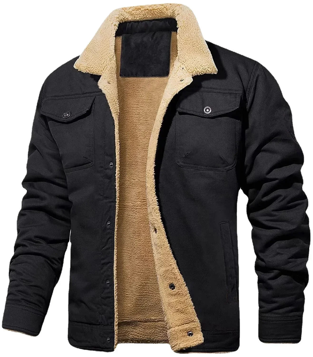 Fleece cotton work jacket