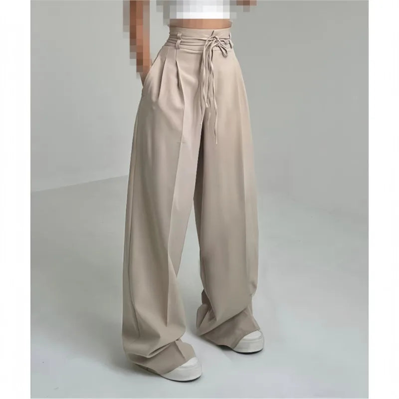 Slim Solid Fashion High Waist Pants
