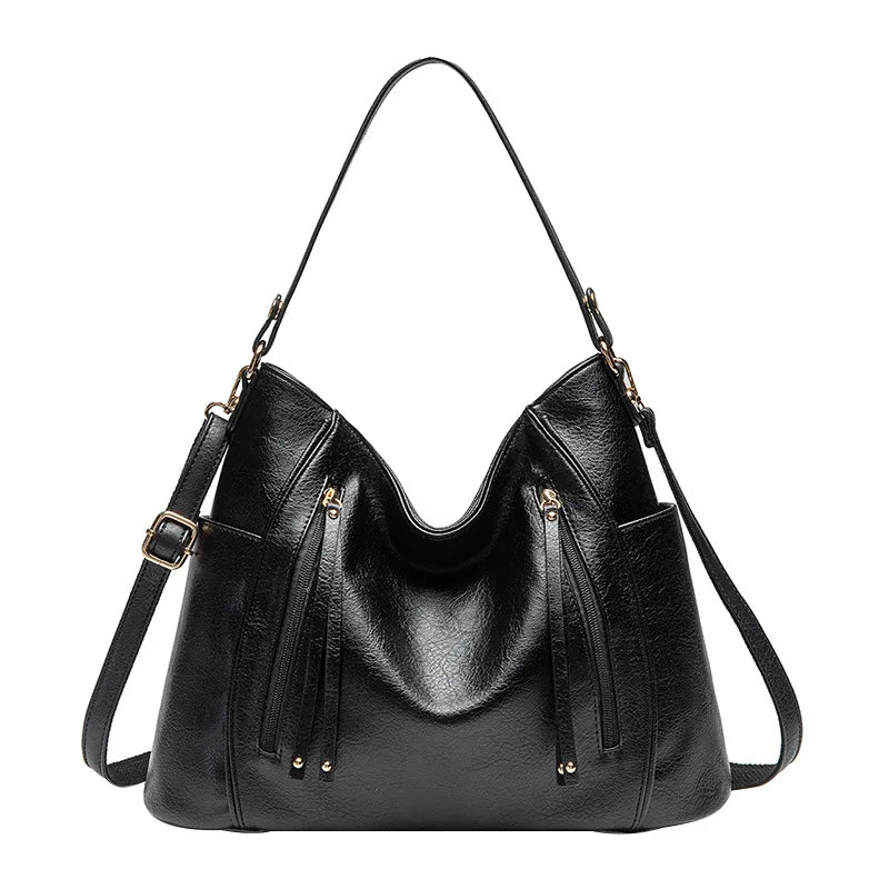 Double Zipper Tassels Women's Shoulder Bag