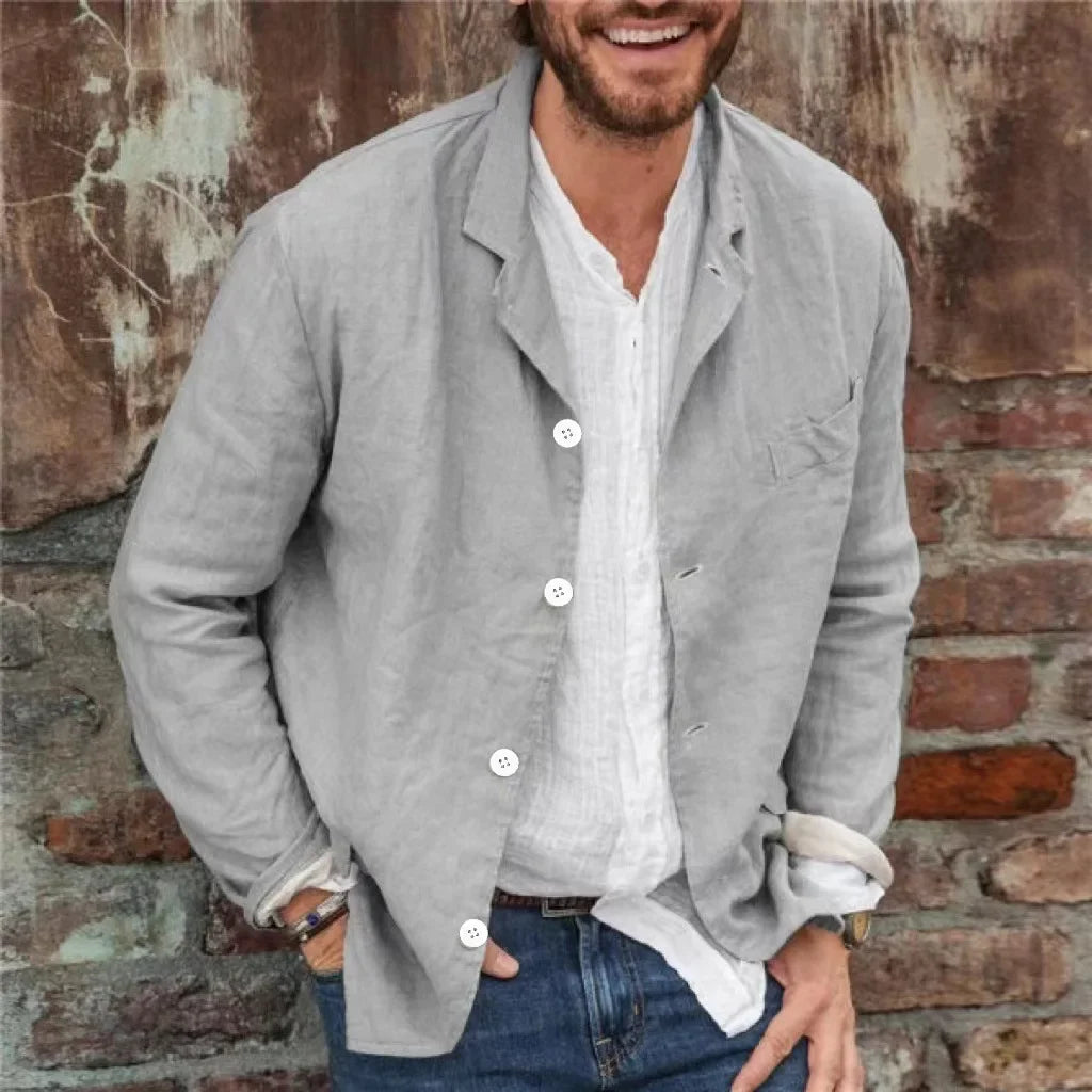 Men's Loose Simple Suit Long Sleeve Jacket