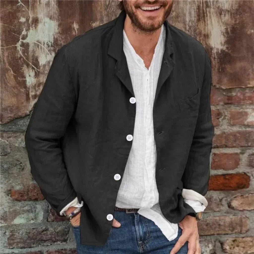 Men's Loose Simple Suit Long Sleeve Jacket