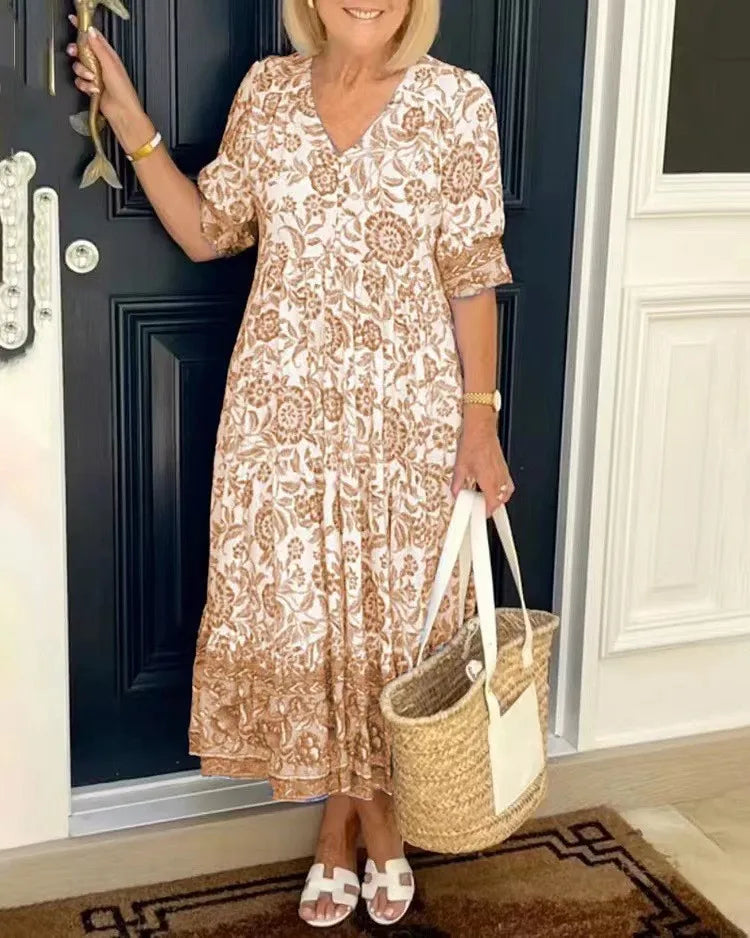 Plus Size Super Fairy V-Neck Floral Dress
