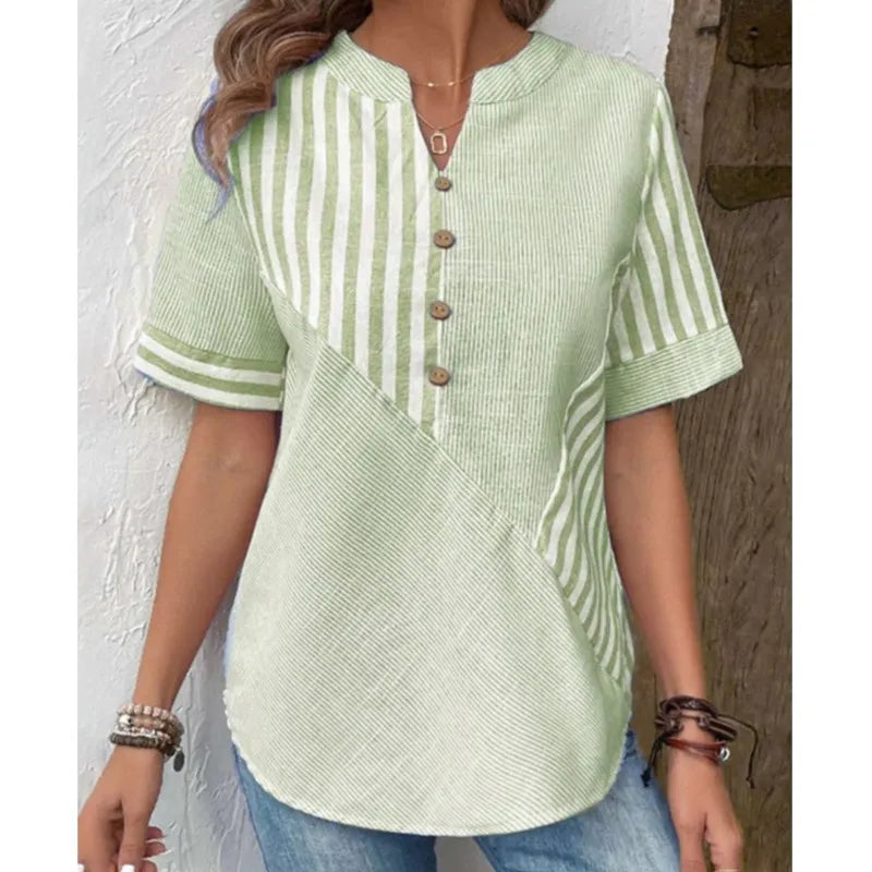 Cotton and linen casual shirt