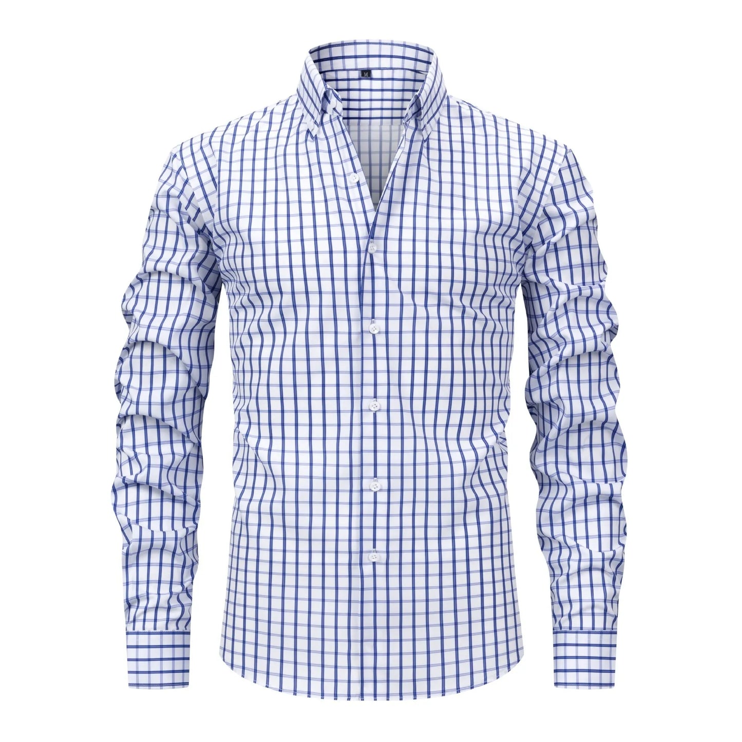 Four-sided digital printed plaid shirt