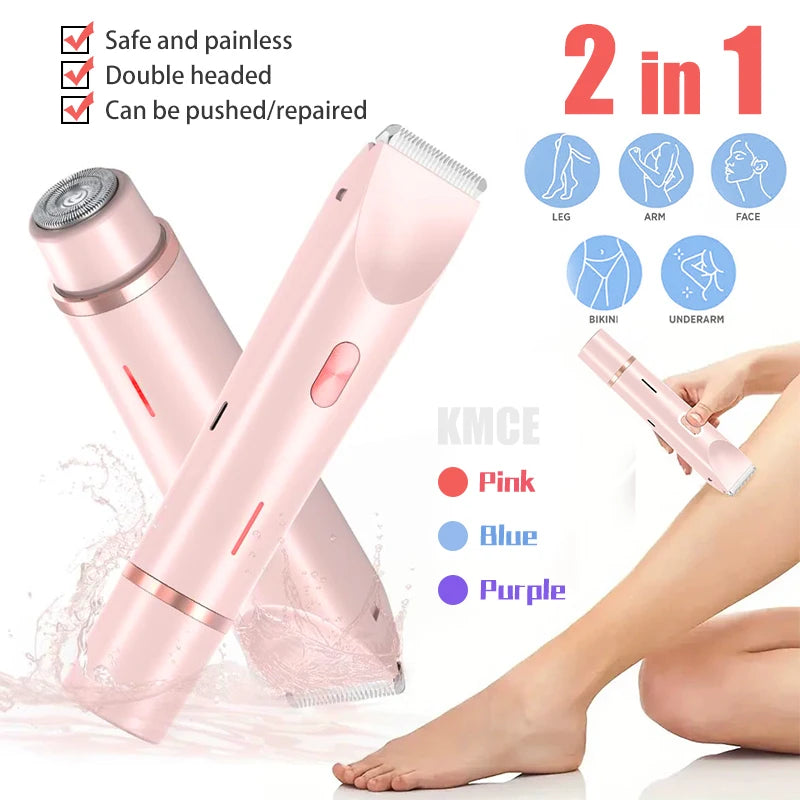 Dry and wet dual-purpose electric shaving and depilating instrument